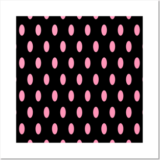 Pink Dot Pattern on a Black Background Posters and Art